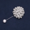 Chrysanthemum Fabric Flower Pin Brooch, 4cm diameter, 9cm length