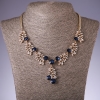 Necklace with Blue Crystals "Twigs", Length 42-50cm