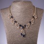 Necklace with Blue Crystals "Twigs", Length 42-50cm