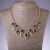 Necklace with Blue Crystals "Zigzags", Length 42-50cm