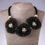 Black Marigold Cord Necklace, Textile, Fashion, length 48-55cm