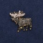 Brooch "Hunter's Talisman Moose" 3×3cm Yellow Metal