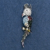 Sale! Cockatoo Parrot Brooch, 7x1.5cm, grey metal