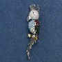 Sale! Cockatoo Parrot Brooch, 7x1.5cm, grey metal