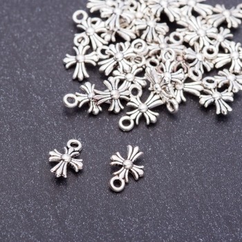 Cross Pendant Finding, diameter 8mm, length 12mm, hole diameter mm, pack 20g +/- 58pcs
