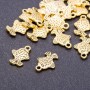 Findings Charm "Fish" "antique gold", diameter 11mm, length 16mm hole dia mm, pack 20g +/-21 pcs