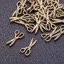 Findings Pendant Scissors "bronze", diameter 8mm, length 18mm hole 3mm pkg. 20g +/-41pcs