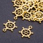 Findings Pendant "Ship's Wheel", diameter 15mm, length 20mm hole 5mm pkg. 20g +/-21pcs