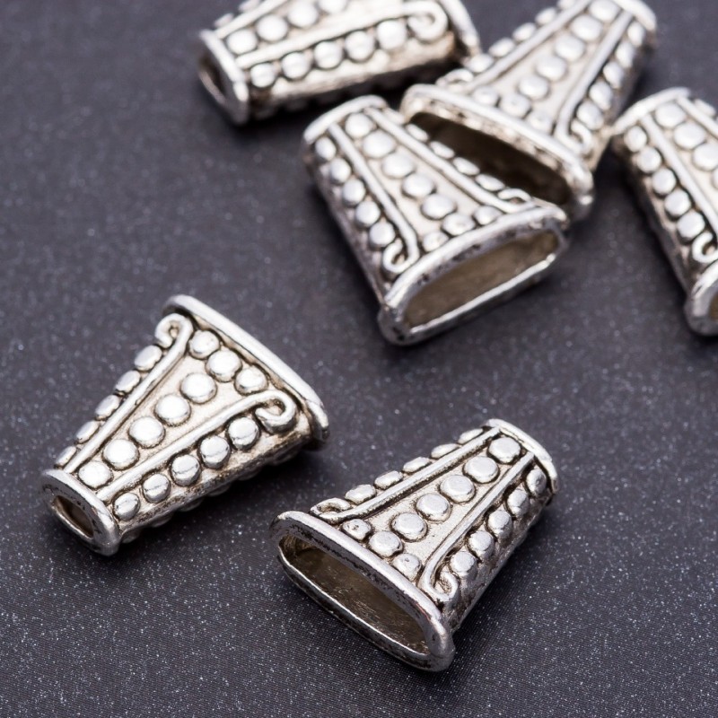 Findings End Cap for Beads "old silver", diameter 17x18x8mm hole 3x4mm pkg. 20g +/-7pcs+