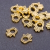 Pendant bead insert palm shape in antique gold, 14×12×2.5mm, 5mm hole, packaged 20 g ±  - 19 pcs