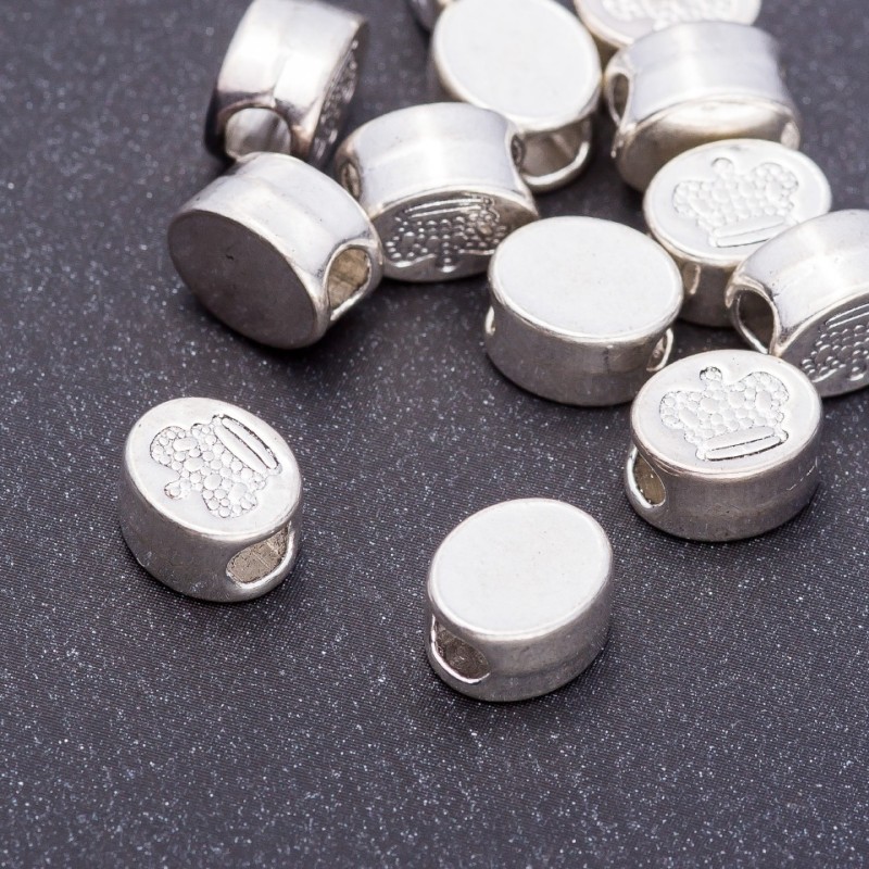 Bead Insertion Crown Findings, hole diameter 5×8, 5×10mm with approx 3.5mm hole, packaging 20g ± 13 pcs