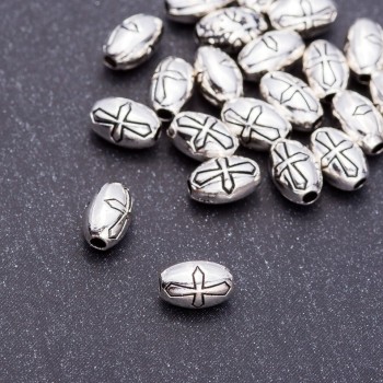 Bead Finding - Cross pendant bead insert, 5×8 mm diameter, 5 mm pack size, 20 g ±, 24 pcs