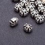 Cross Bead Insert Finding, size 7x8x5mm, hole dia 5mm, pack 20g +