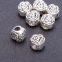 Findings Rose Bead Insert Pandora, diameter 11x8mm, length 9mm, hole diameter 5mm, pack 20g +/- 7pcs