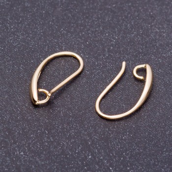 Ear hooks for earrings, length 18mm colour "light gold"