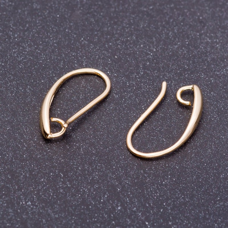 Ear hooks for earrings, length 18mm colour "light gold"