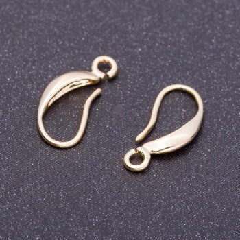 Earring Hooks, 17mm Length +/-, Golden Metal
