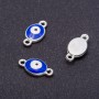 Connector Finding "Eye" Silver, 8mm Diameter, 16mm Length, Pack of 7