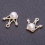 Findings Pendant "Crown", diameter 16mm, length 18mm hole diam. 5mm pack 4 pcs