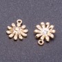 Pendant Finding "Daisy" "light gold", diameter 13mm, length 16mm, hole dia mm, pack of 9pcs