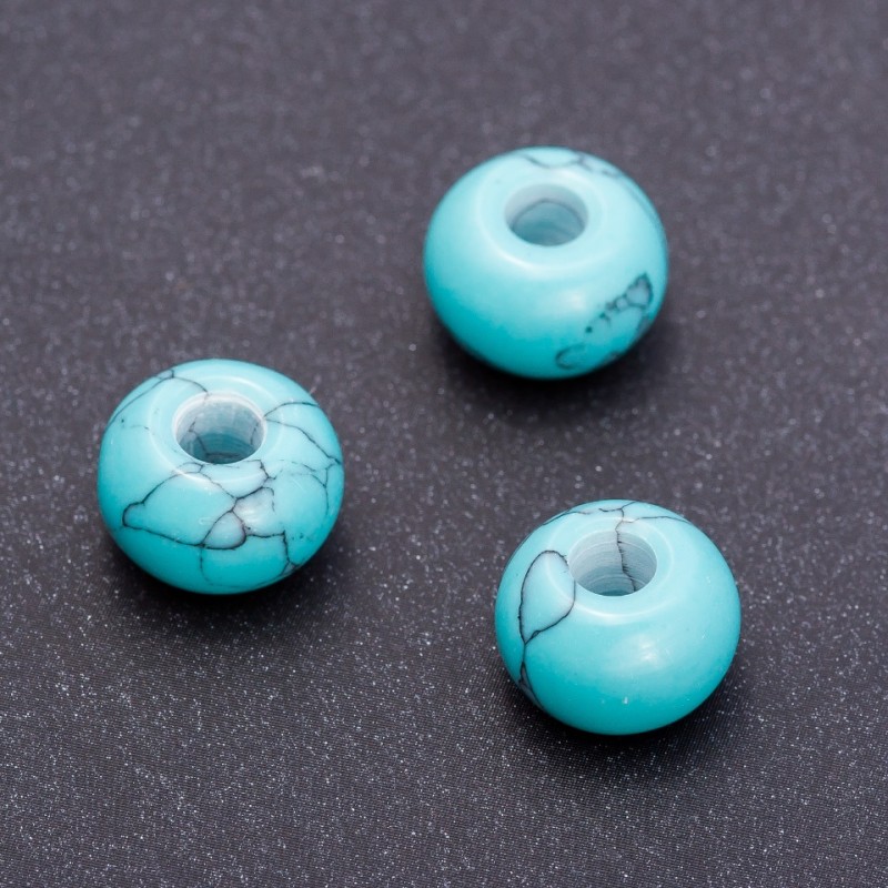 Pandora Bead Turquoise 14x10mm, hole diameter 5mm