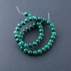 Natural Malachite Beads (Pressed) on Thread, Diameter 8mm, 39cm