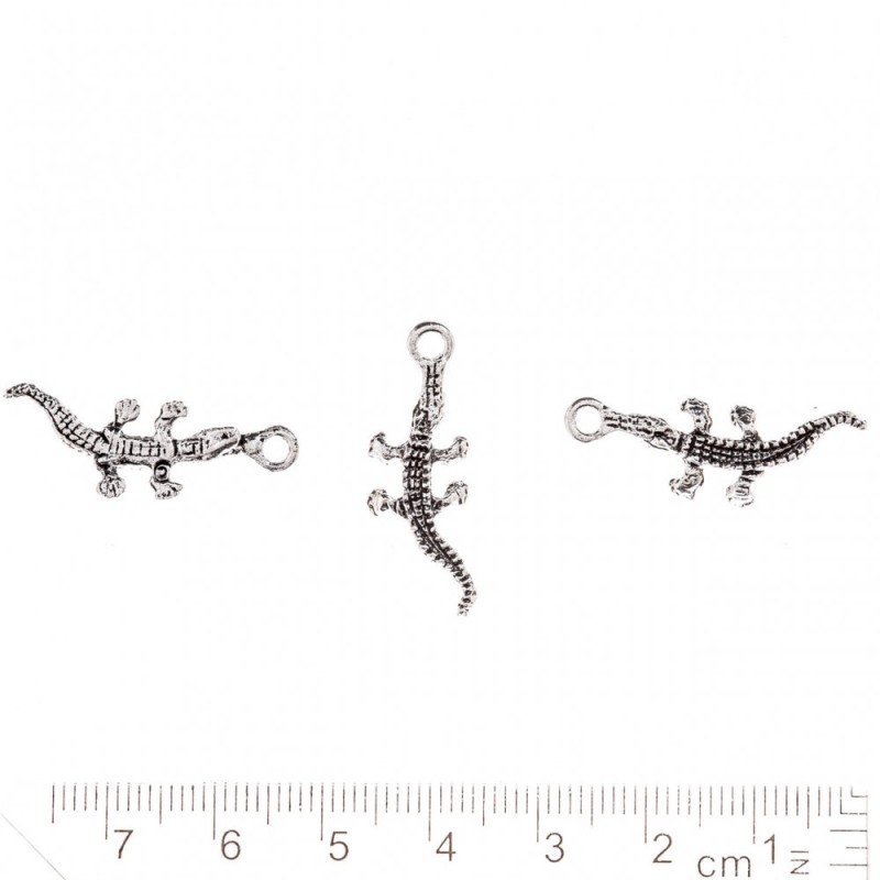 Jewellery Findings "Crocodile" Pendant 10x25mm, pack of 20g +/- 17pcs