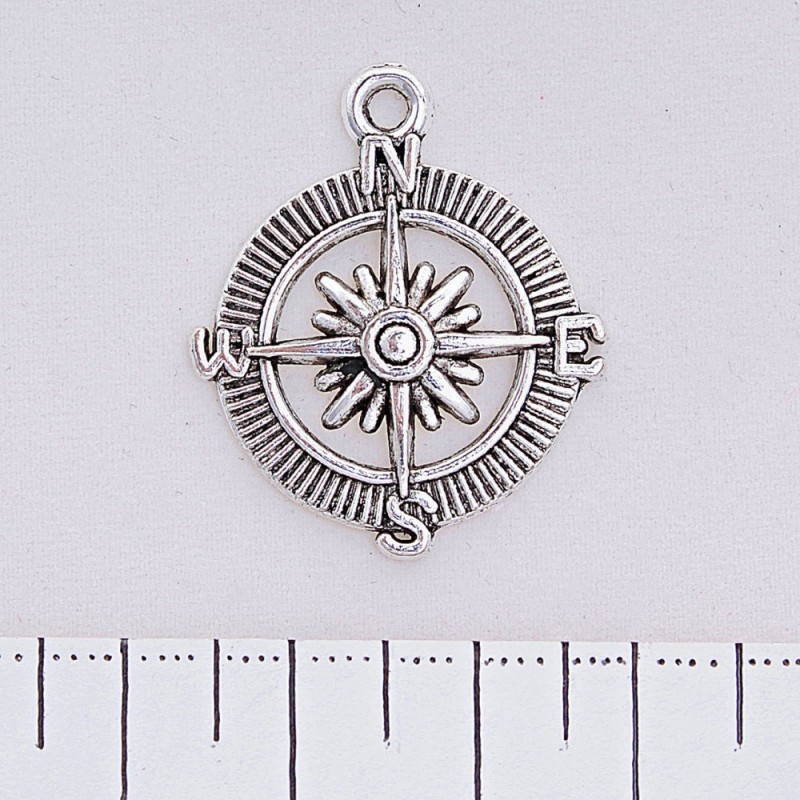 Jewellery Findings Compass Rose Pendant 25x30mm, pack of 20g +/- 7pcs