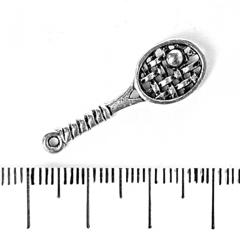 Jewellery Findings Tennis Racquet Pendant 10x30mm, pack of 20g +/- 14pcs