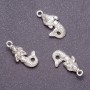 Mermaid Pendant Finding 12x23mm, grey metal, pack 20g +/- 11pcs