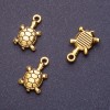Turtle Pendant Finding, length 18mm, hole diameter 1.5mm, colour antique gold, pack 20g +/- 13pcs