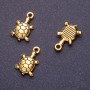 Turtle Pendant Finding, length 18mm, hole diameter 1.5mm, colour antique gold, pack 20g +/- 13pcs