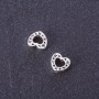 Jewellery Finding Heart Bead Insert "cross-stitch pattern", 8x9mm, pack 20g +/- 33pcs
