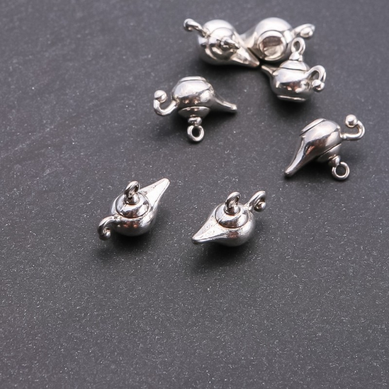 Aladdin's Lamp Pendant Finding, diameter 1.8mm, size 18x13mm, pack 20g +/- 7pcs