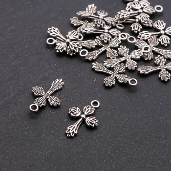 Cross Pendant Finding, dmm, L5x16mm, pack 20g +/- 14pcs