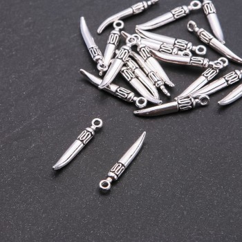 Blade Pendant Finding, d2.5mm, length 26x4mm, pack 20g +/- 21pcs