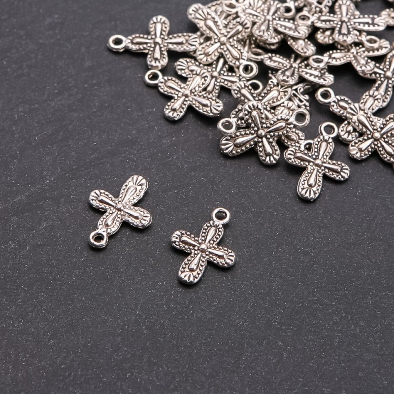 Findings Pendant Cross dmm, length 19x14mm, pack 20g +/- 25pcs