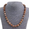 Jasper Necklace - Landscape Jasper, natural stone, round beads 10mm, length 46cm