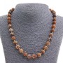 Jasper Necklace - Landscape Jasper, natural stone, round beads 10mm, length 46cm