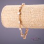 Xuping Bracelet with White Stones, length 18-20 cm, thickness 5 mm, gold colour