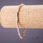 Xuping Bracelet with White Stones, 18–20 cm length, 5 mm thickness, gold colour