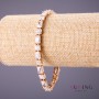 Xuping Bracelet with White Stones, Length 18-20cm, 6mm Thick, Gold Colour