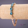 Xuping Bracelet with blue stones, length 18-20 cm, thickness 4-7 mm, gold colour