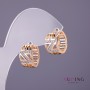 Xuping Earrings White Rhinestones, diameter 8mm, length 14mm, gold colour
