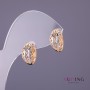 Xuping Earrings, 7mm Diameter, 14mm Length, Gold-Silver Colour