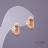 Xuping Earrings with White Rhinestones, 8 mm Diameter, 13 mm Length, 18K Plating