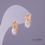 Earrings Xuping with White Stones, 8mm diameter, 17mm length, gold color