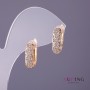 Xuping Earrings with White Rhinestones, 5mm Diameter, 15mm Length, Gold Colour