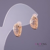 Xuping Earrings, 6mm diameter, 14mm length, 18K plating