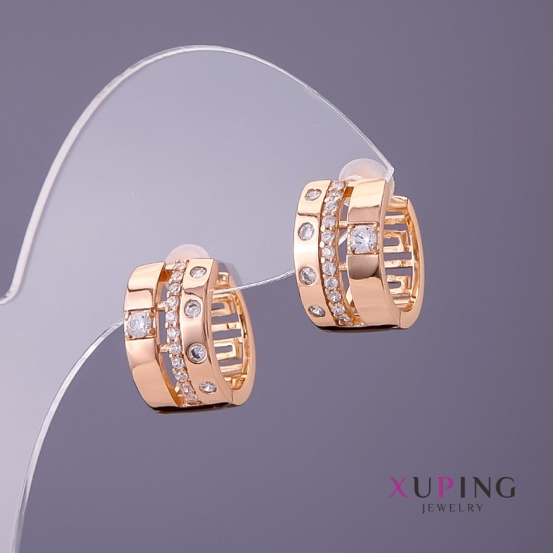 Earrings Xuping, diameter 2mm 9mm, length 15mm, colour gold